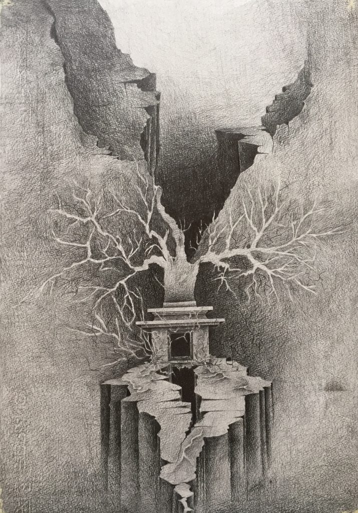 Fissure arbre et crevasse
Mine de plomb - 1979